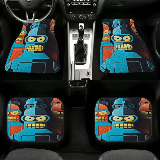 Futurama Paper Red Blue Car floor mats Universal fit