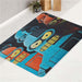 Futurama Paper Red Blue bath rugs