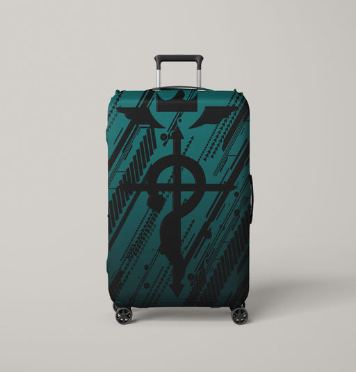 fullmetal alchemist logo silhouette Luggage Cover | suitcase