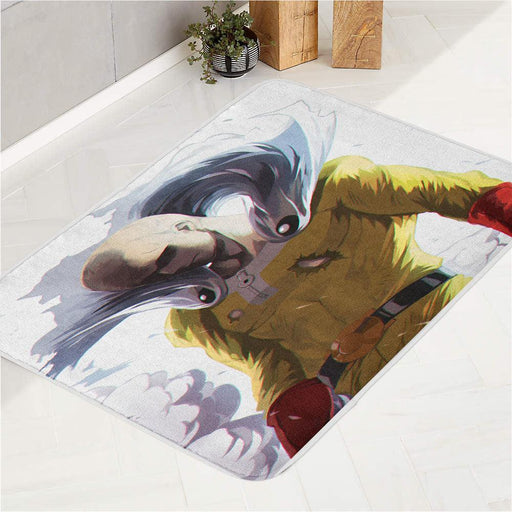 get angry saitama one punch man bath rugs