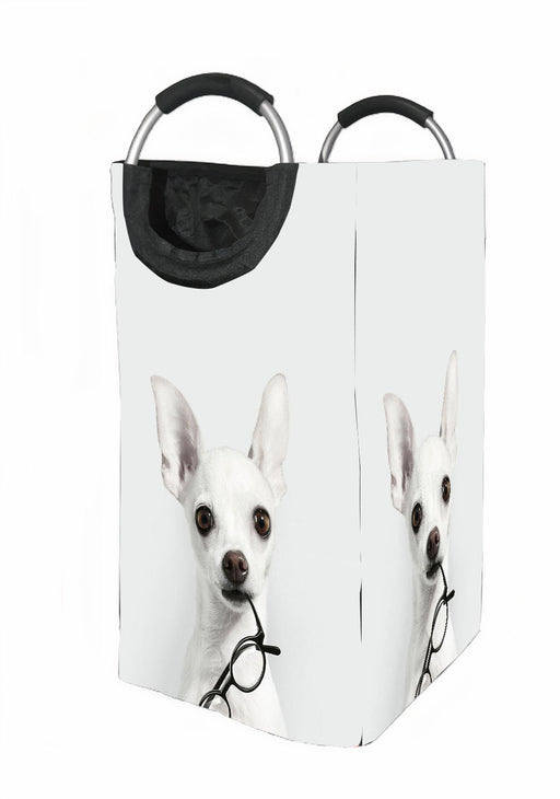 glasses dog Laundry Hamper | Laundry Basket