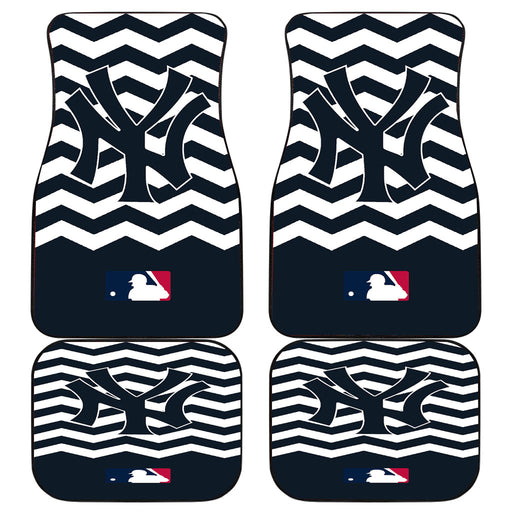 NEW YORK YANKEES BLUE CHEVRON PATTERN Car floor mats Universal fit