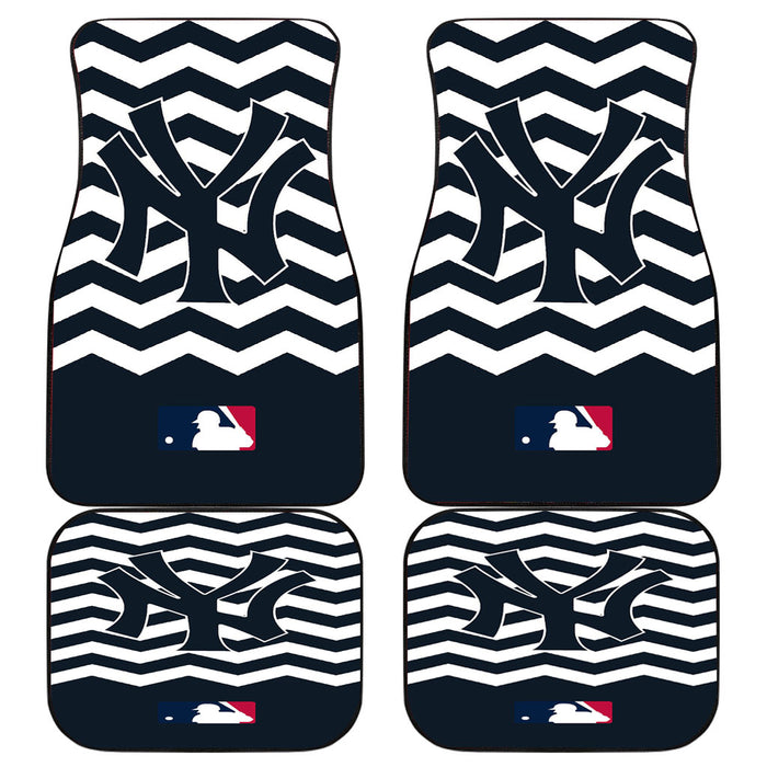 NEW YORK YANKEES BLUE CHEVRON PATTERN Car floor mats Universal fit