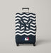 new york yankees blue chevron pattern Luggage Cover | suitcase