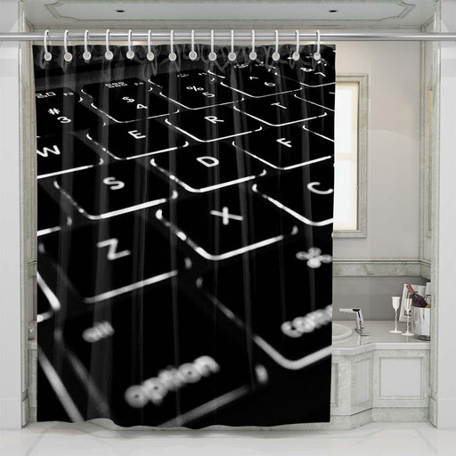 glow keyboard aesthetic shower curtains