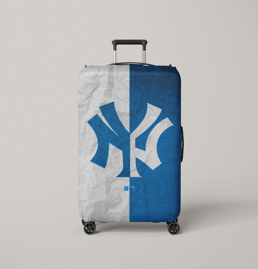 new york yankees blue white Luggage Cover | suitcase