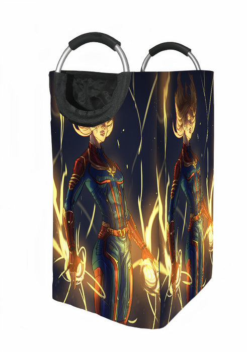 glowing captain marvel Laundry Hamper | Laundry Basket