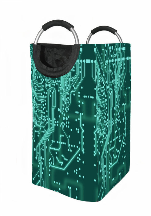 futuristic neon light technology Laundry Hamper | Laundry Basket