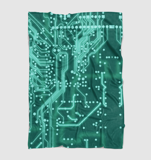 futuristic neon light technology Ultra soft fleece blanket