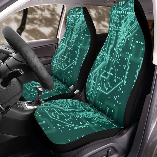 futuristic neon light technology Car Seat Covers