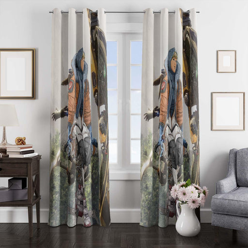 futuristic graphic wattson apex legends window Curtain