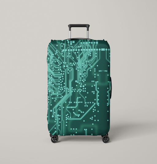 futuristic neon light technology Luggage Cover | suitcase