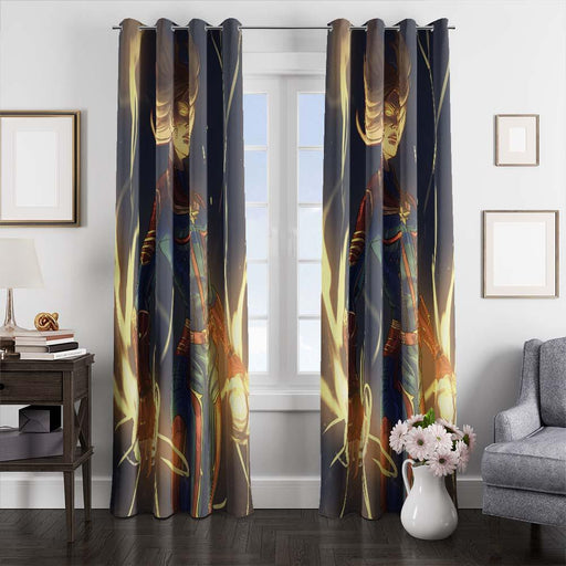 glowing captain marvel window curtains