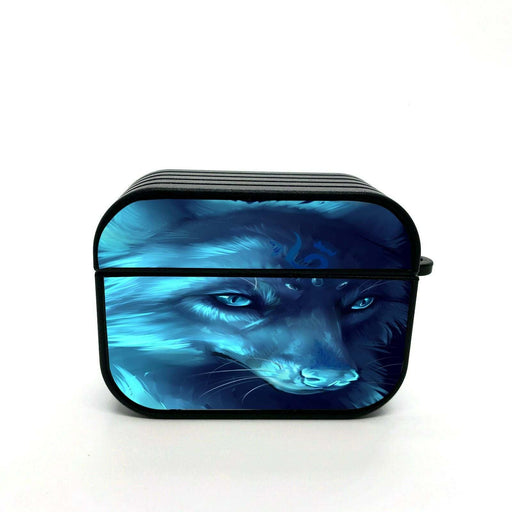 glowing wolf painting airpods case