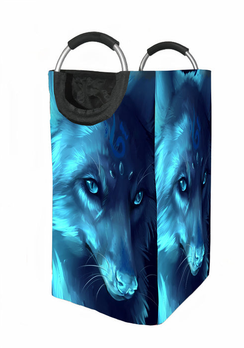 glowing wolf painting Laundry Hamper | Laundry Basket