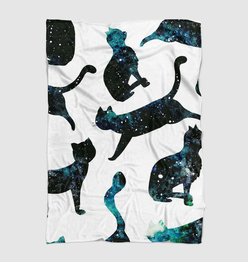 galaxy cat multiple exposure Ultra soft fleece blanket