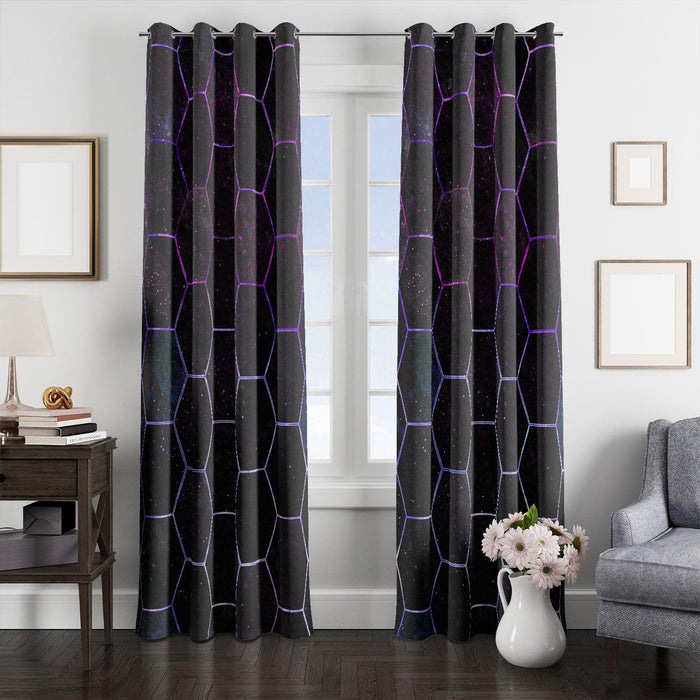 galaxy hexagon metal vibe window Curtain