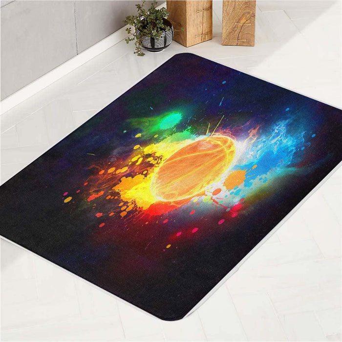 galaxy basketball colorful bath rugs