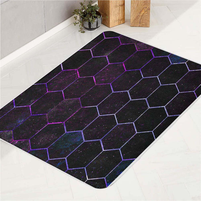 galaxy hexagon metal vibe bath rugs