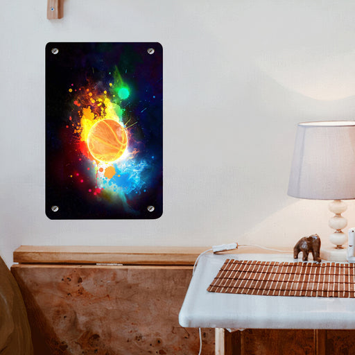 galaxy basketball colorful Poster Metal print wall art