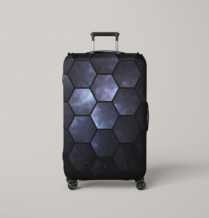 galaxy space hexagon shapes Luggage Cover | suitcase