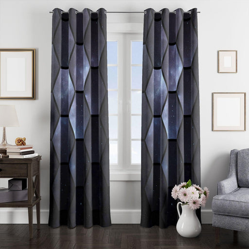 galaxy space hexagon shapes window Curtain