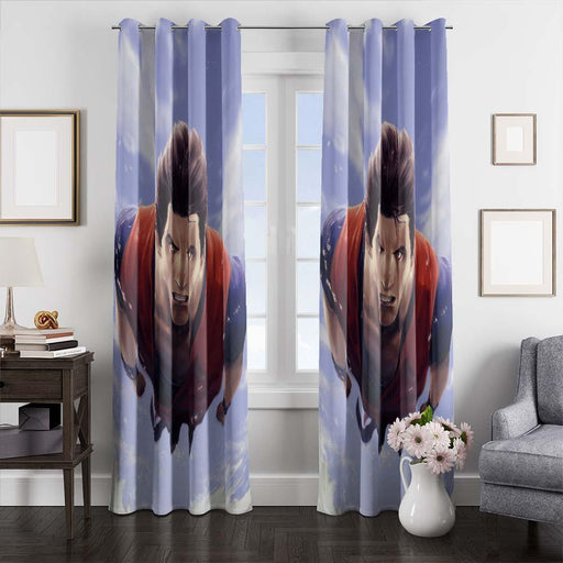 goku digital painting window curtains