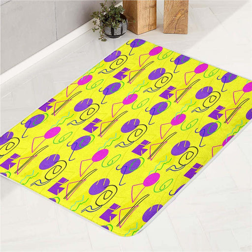 geometry an doodle pattern bath rugs