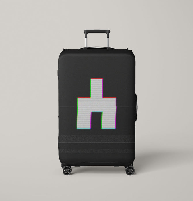 glitch black mirror sign Luggage Covers | Suitcase