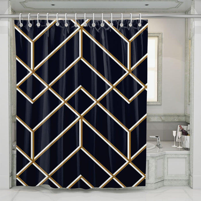 geometry golden ornament shower curtains