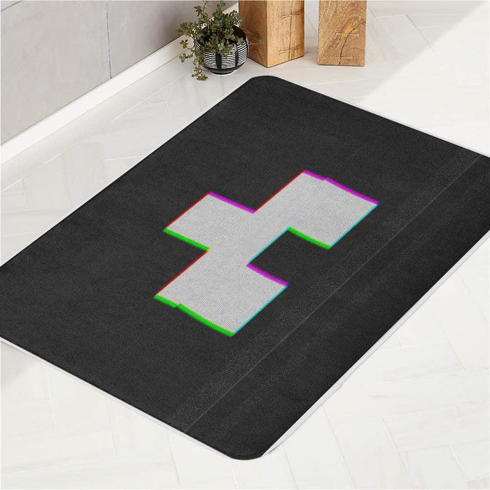 glitch black mirror sign bath rugs