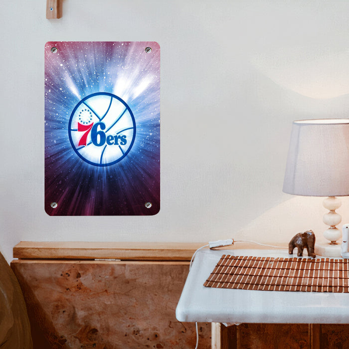 give a shine from 76ers team Poster Metal print wall art