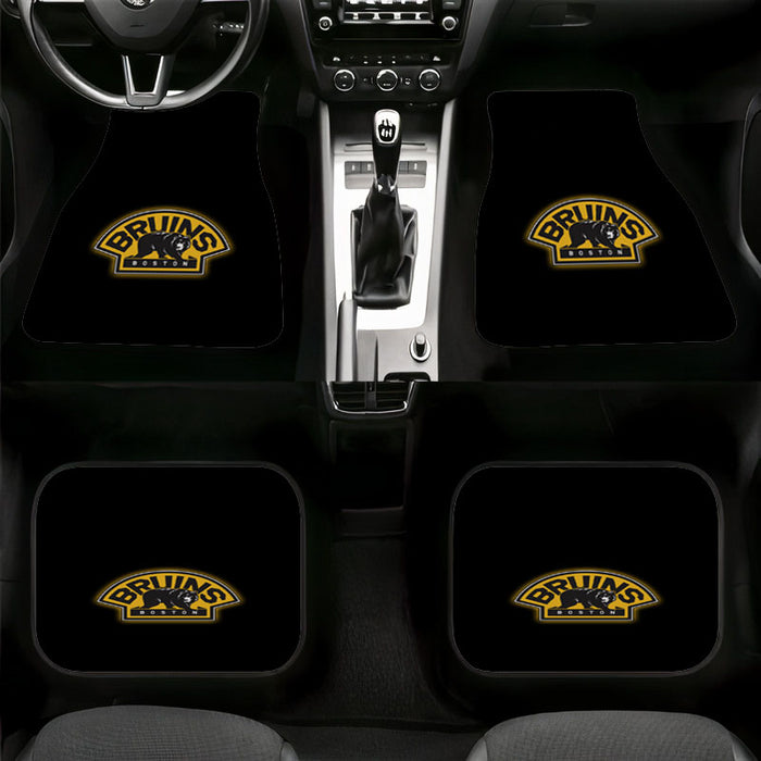 glow yellow bruins boston logo Car floor mats Universal fit