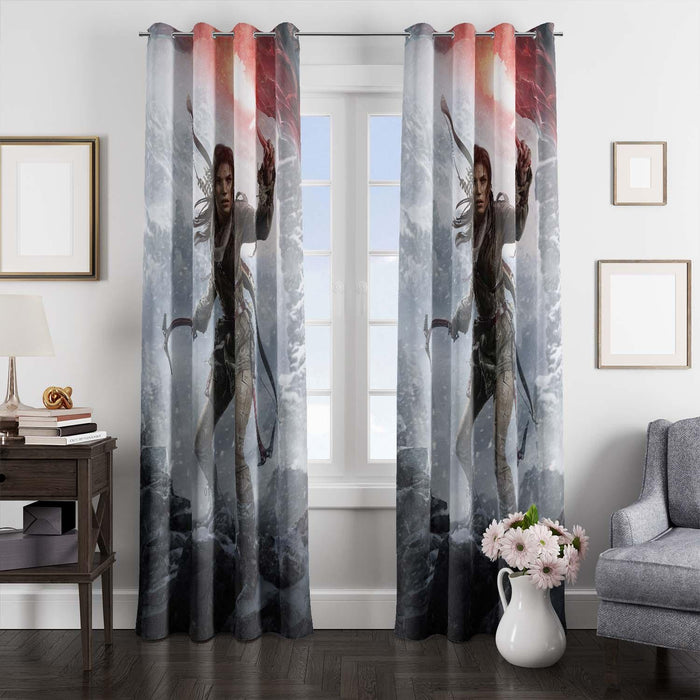 giving a fog sign tomb raider window Curtain