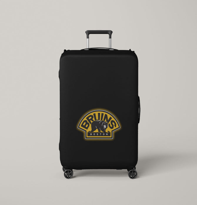 glow yellow bruins boston logo Luggage Covers | Suitcase