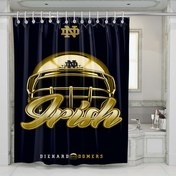 notre dame fighting irish helmet shower curtains