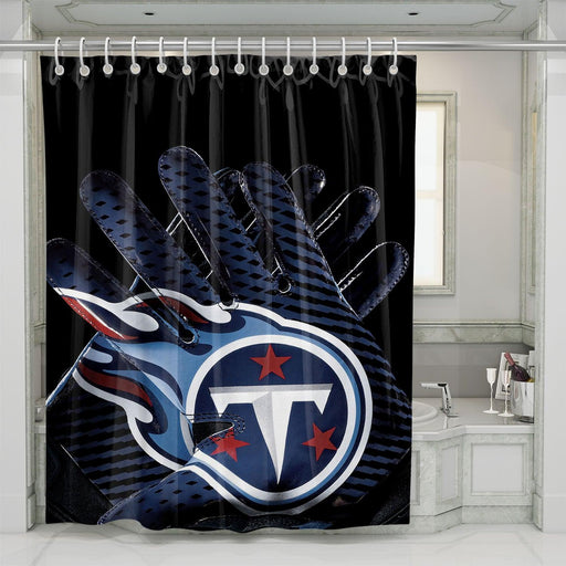 glove of tennessee titans team nfl shower curtains