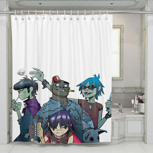 gorillaz member shower curtains