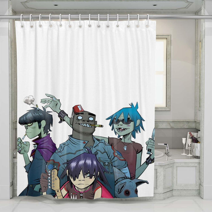 gorillaz member shower curtains