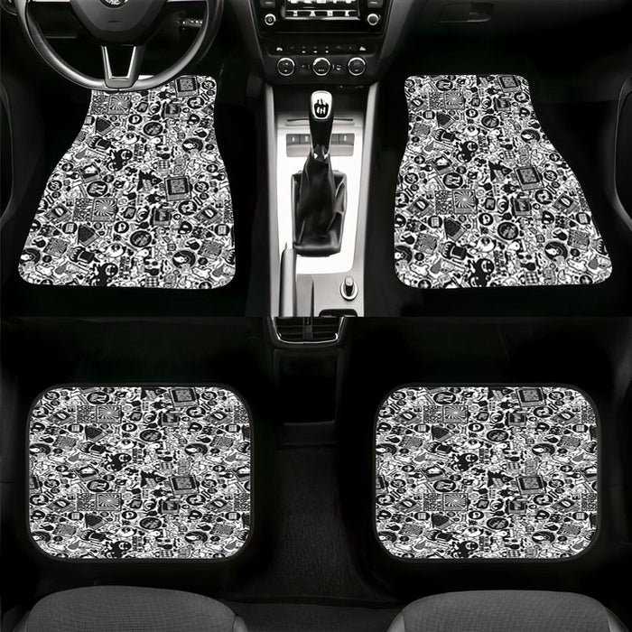 ghotic monochrome stuff Car floor mats Universal fit