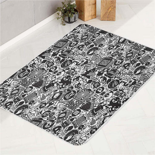 ghotic monochrome stuff bath rugs