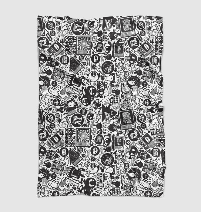 ghotic monochrome stuff Ultra soft fleece blanket