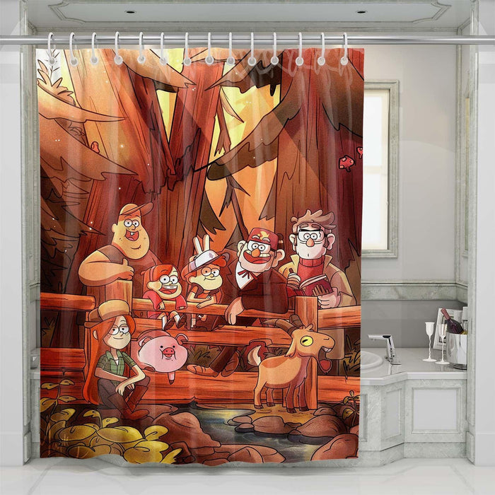 gravity falls forest shower curtains