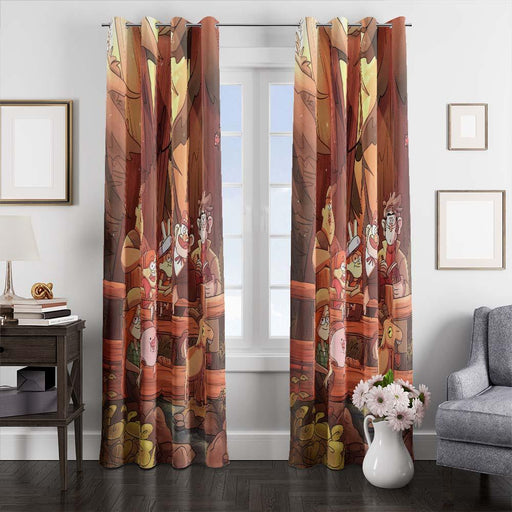 gravity falls forest window curtains