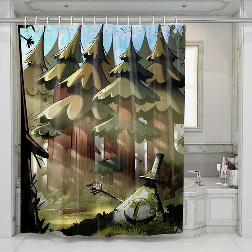 gravity falls icon rock shower curtains