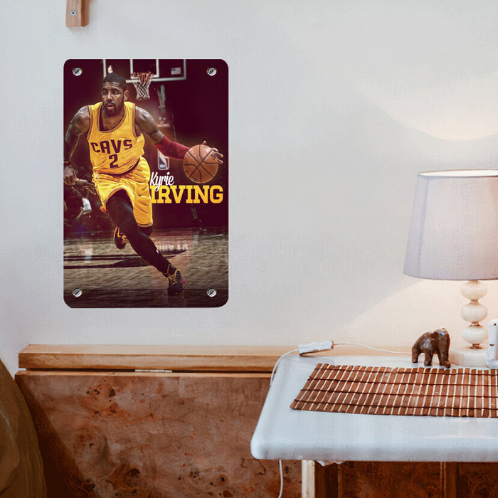 glow yellow kyrie irving cavaliers Poster Metal print wall art