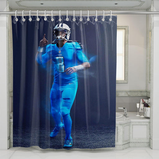 glowing blue jersey titans shower curtains