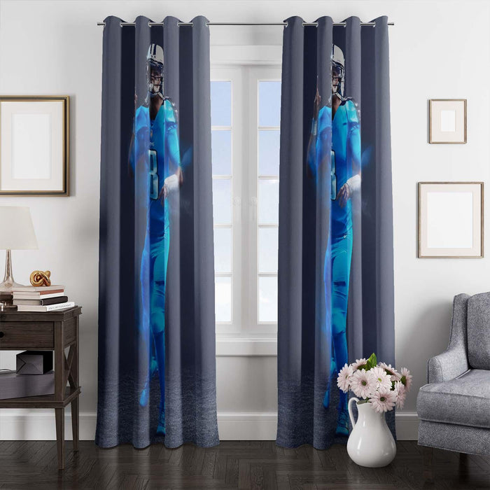 glowing blue jersey titans window Curtain