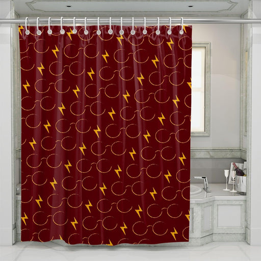 glasses with golden thunder harry potter shower curtains