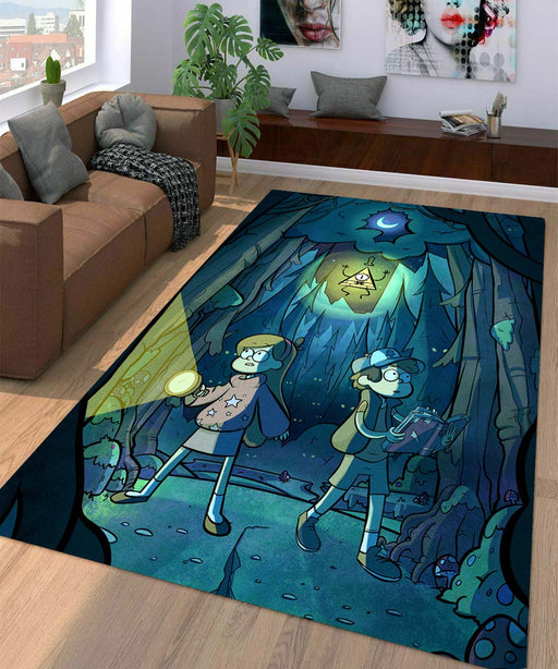 gravity falls in the night Living room carpet rugs